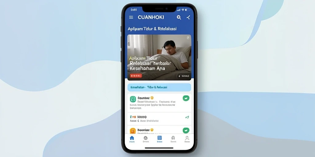 Screenshot antarmuka CUANHOKI menampilkan fitur relaksasi yang menenangkan.