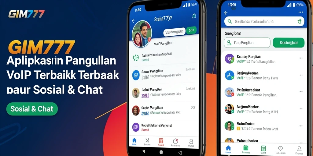 Antarmuka utama GIM777 menampilkan fitur panggilan VoIP yang inovatif.