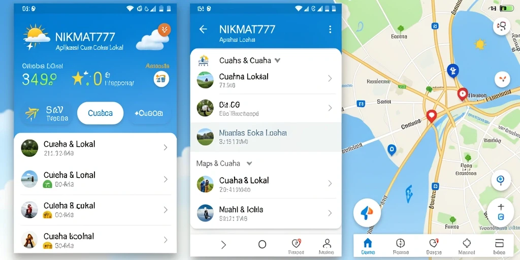 Antarmuka aplikasi NIKMAT777 menampilkan informasi cuaca lokal secara jelas.