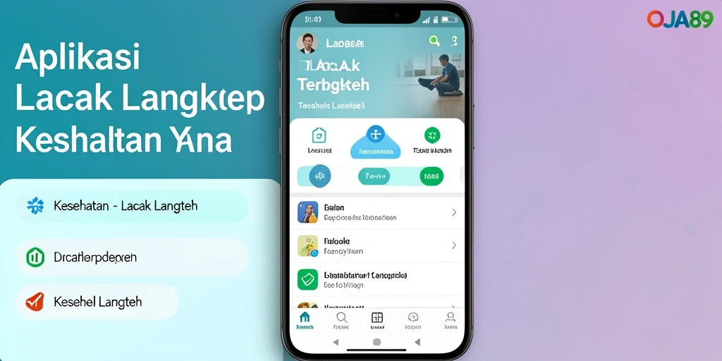 Antarmuka aplikasi OJA89 yang menampilkan fungsi Lacak Langkah.