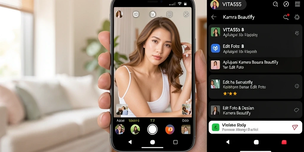 Tampilan antarmuka VITA555 yang modern dan intuitif untuk editing foto.