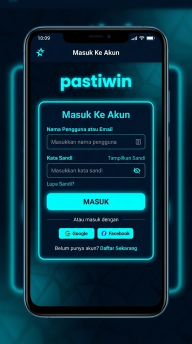 Tampilan halaman login pastiwin