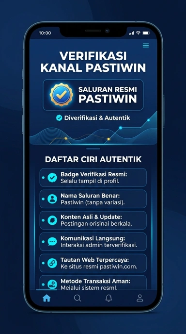 Tampilan kanal resmi pastiwin